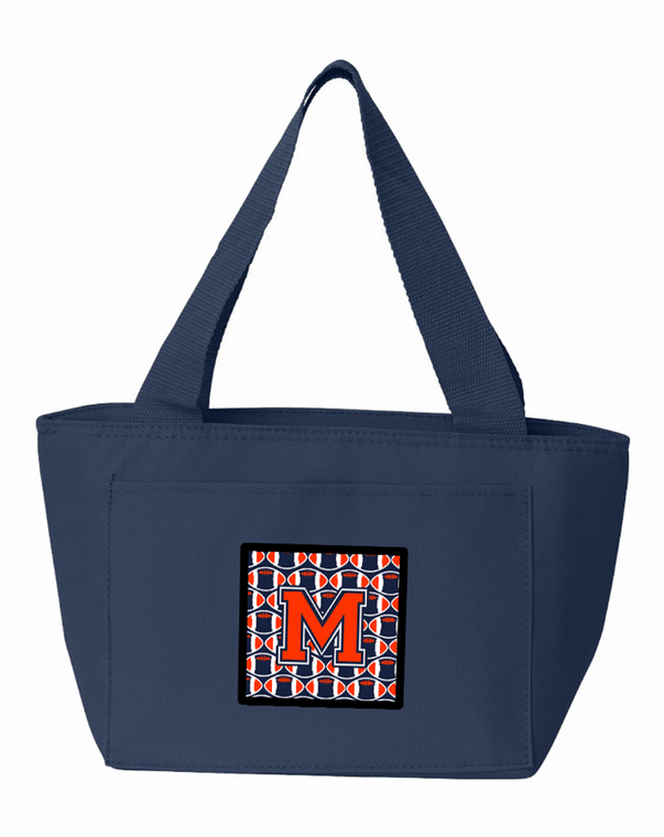 Letter M Football Orange, Blue and white Lunch Bag - 638508863768