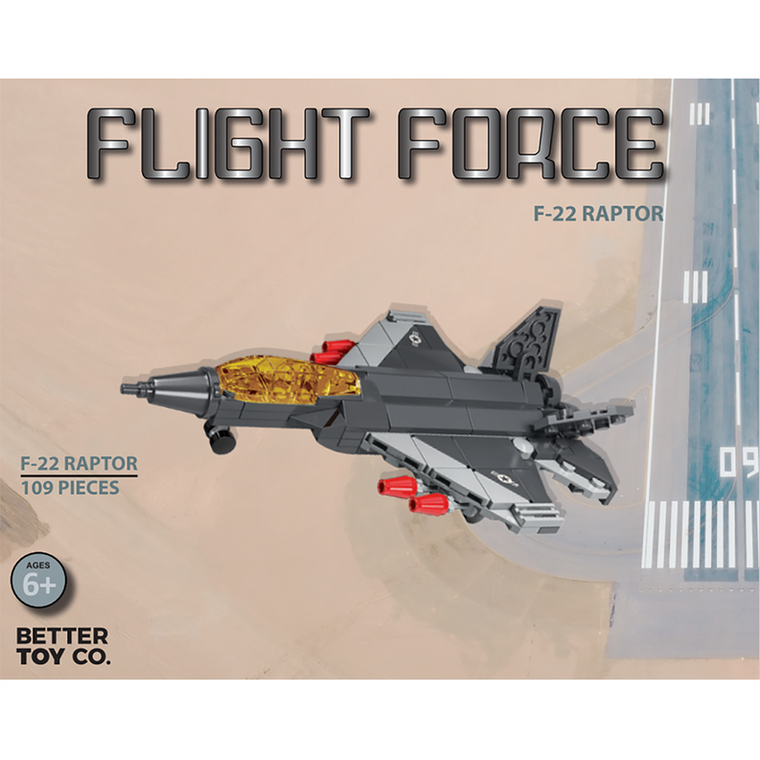F-22 Raptor Fighter Jet Building Brick Kit (109 pcs) - 667741122455