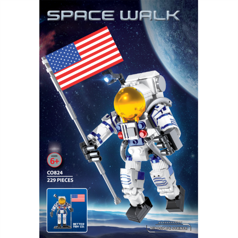 Astronaut Space Walk Building Brick Kit (229 pcs) - 667741122325
