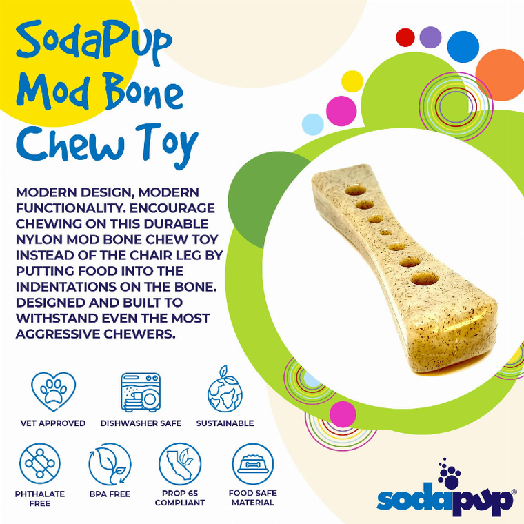 SodaPup SP MOD Bone Ultra Durable Nylon Dog Chew Toy, Large