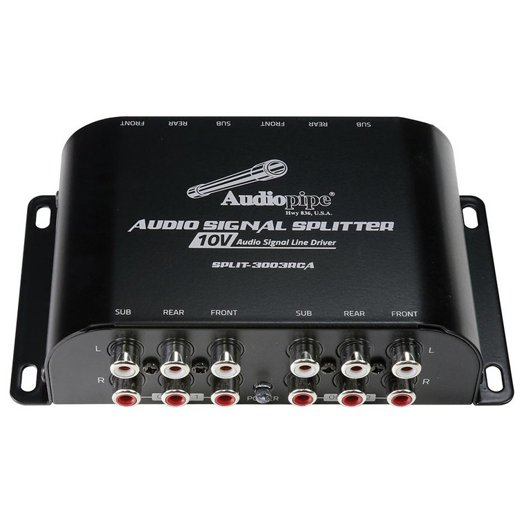 Audiopipe Rca 1 In /3 Out Splitter With 10 Volt Audio Signal Line Driver - 784644417706