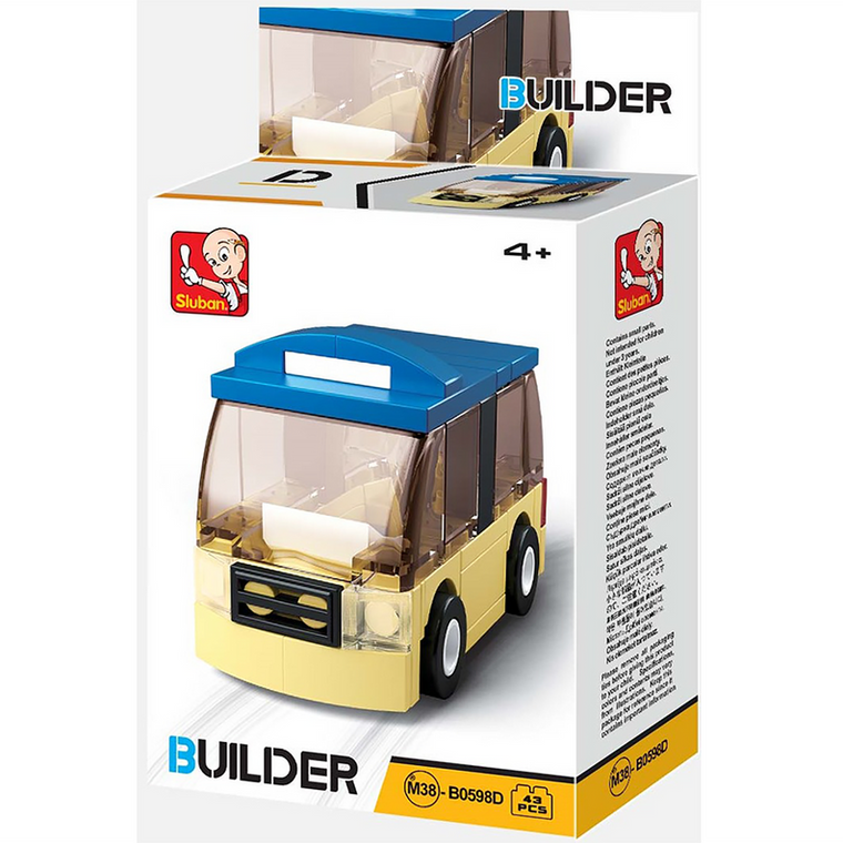 Builder Mini Bus Building Brick Kit (46 pcs) - 667741117086