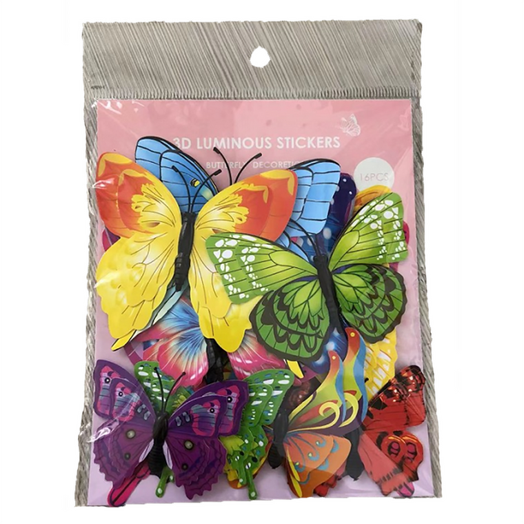 Colorful Butterfly Hair Clips and Magnets in Peggable Bag - 667741123018