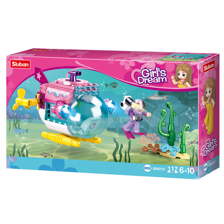 Girl's Dream Submarine Building Brick Kit (117 pcs) - 667741122608