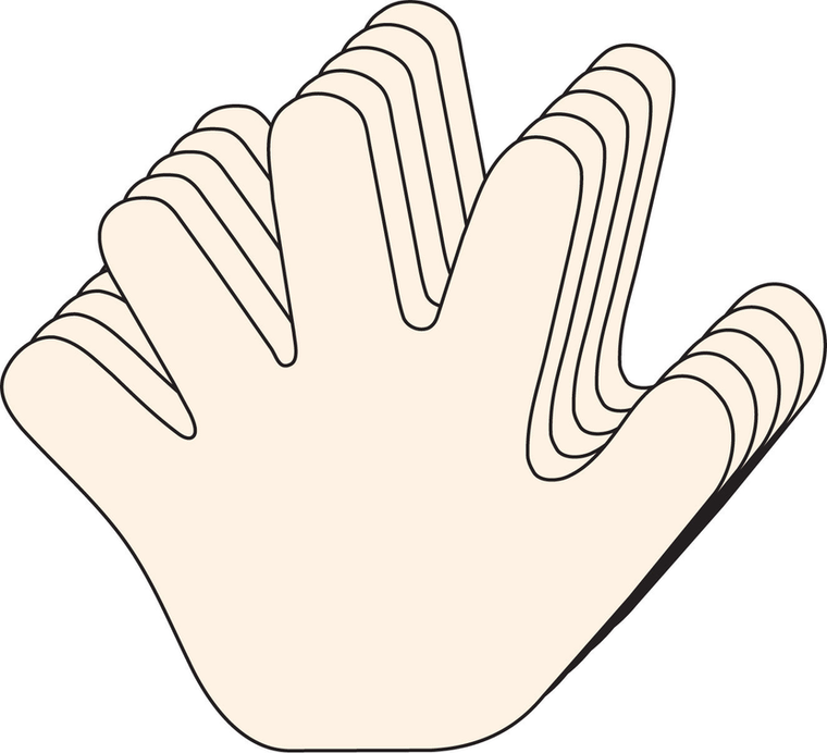 Hand Single Color Creative Cut-Outs - 098497082555