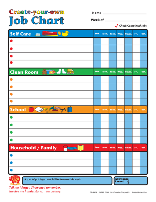 Job Chart - Create Your Own - 098497091038