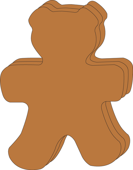 Teddy Bear Single Color Super Cut-Outs - 098497098136