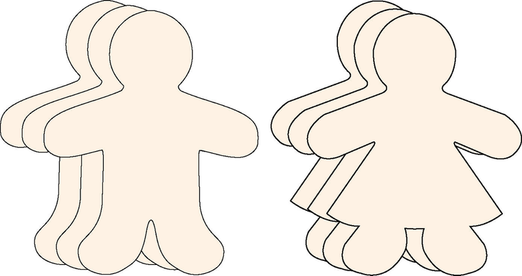 Kid Shape Set Single Color Small Cut-Outs - 098497002218