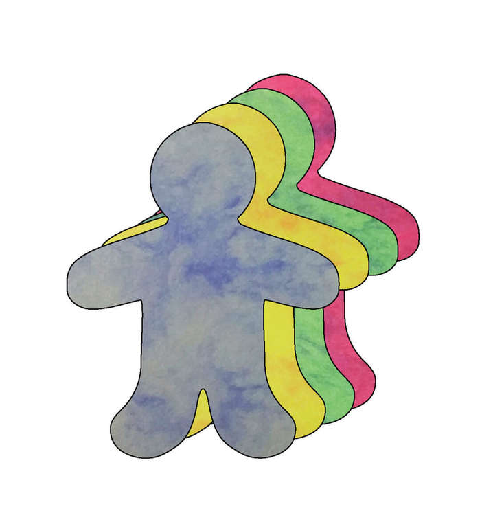 Person Small Marble Assorted Color Cut-Outs - 098497013047