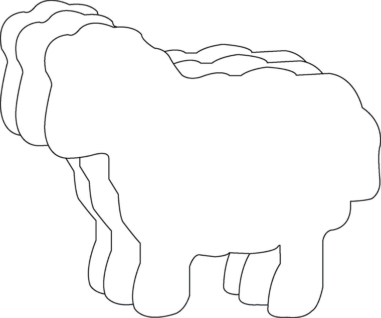 Sheep Foam Single Color Creative Cut-Outs - 098497074338
