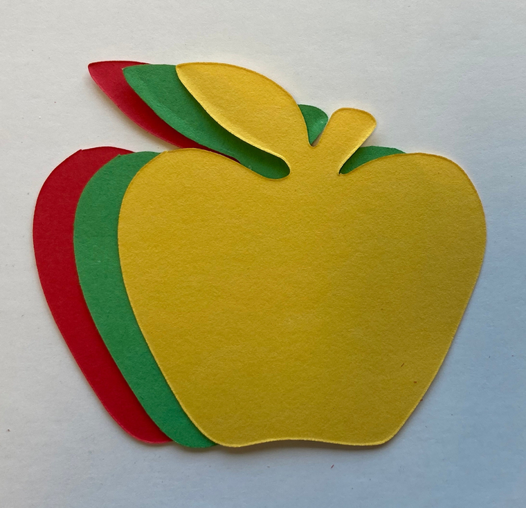 Apple Tri-Color Creative Cut-Outs - 098497006124