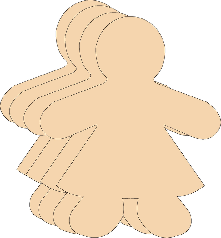 Girl Large Single Color Creative Cut-Outs - 098497082166