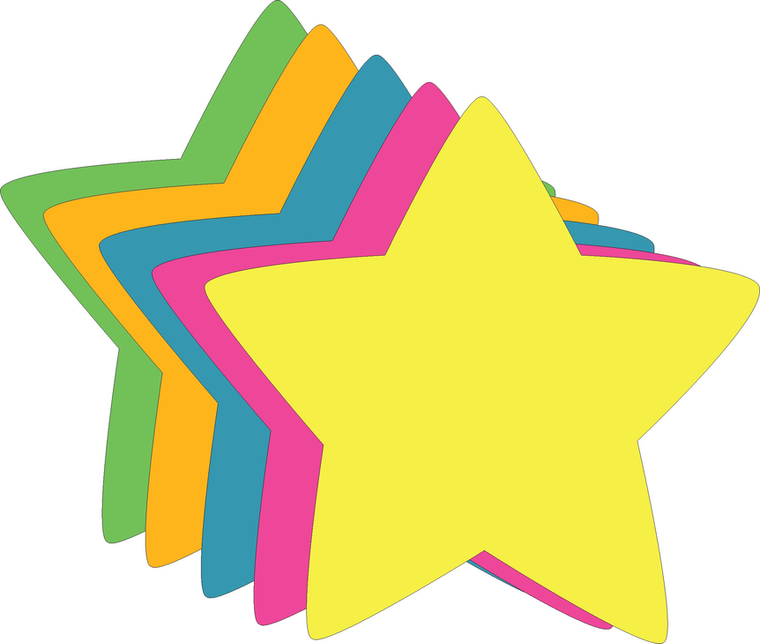 Star Bright Neon Assorted Color Large Cut-Outs - 098497064254