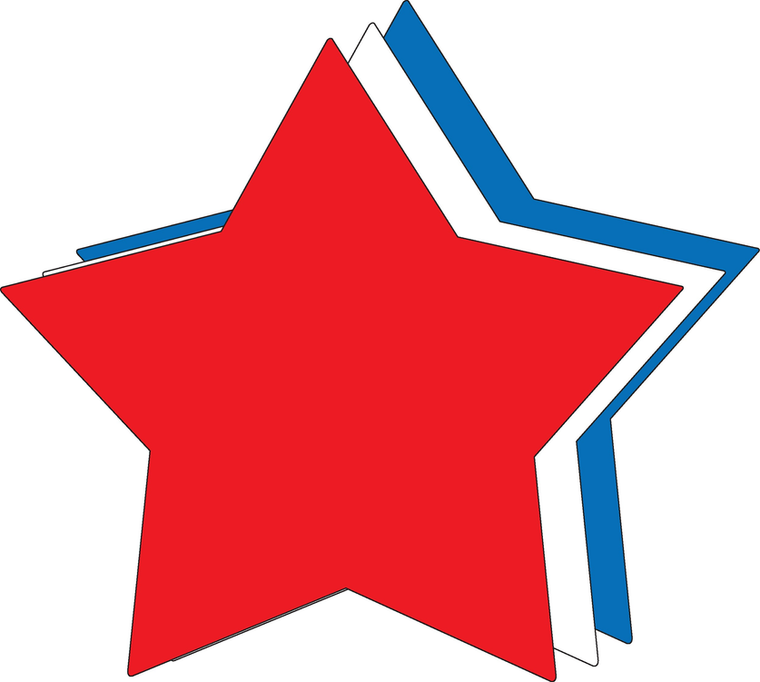 Star Tri- Color Super Cut-Outs - 098497099010