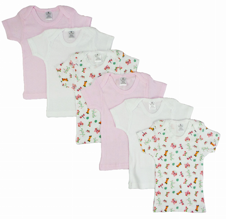 Bambini Girls Pastel Variety Short Sleeve Lap T-shirts  Variety Pack - 763276254835