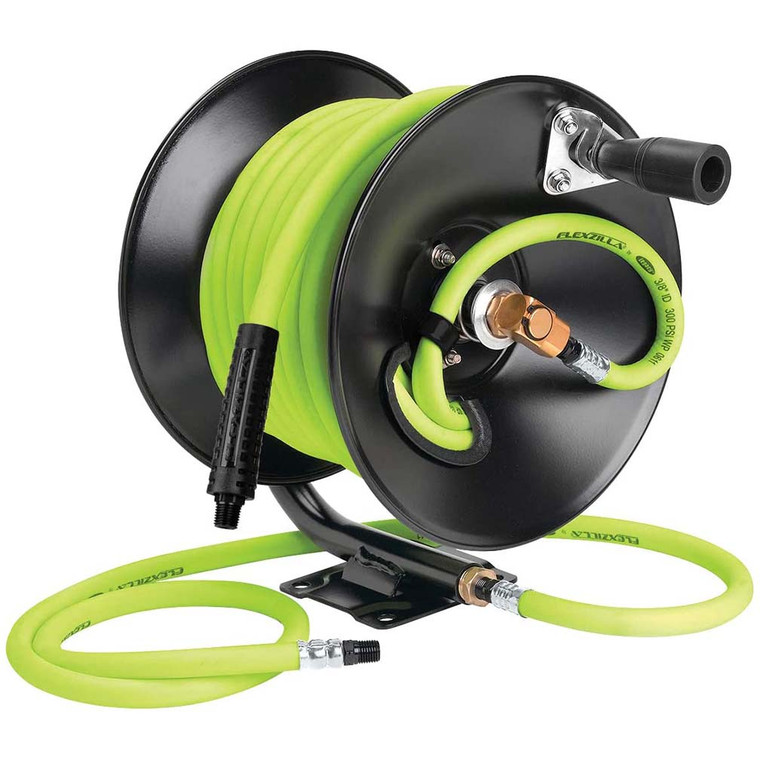 Flexzilla Manual Air Hose Reel Open Face Fixed Heavy Duty 3/8in X 50ft - 092329186503