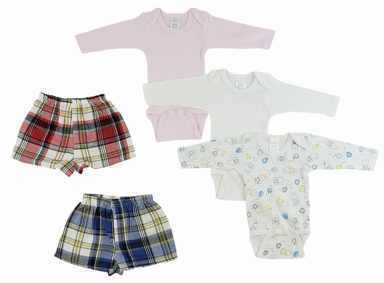 Bambini Infant Girls Long Sleeve Onezies and Boxer Shorts - 763276261260