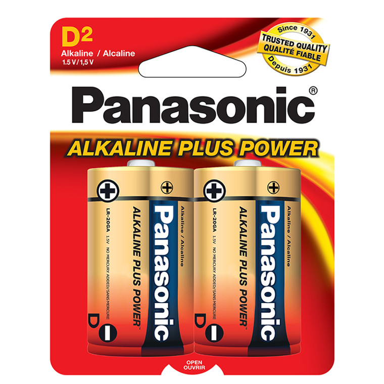 Panasonic  Alkaline Size "d" Plus Power (2-pack)) - 073096300019