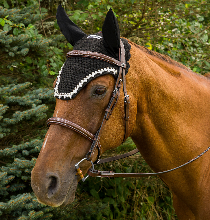 Equine Couture Fly Bonnet with Pearls and Crystals - 849913006095