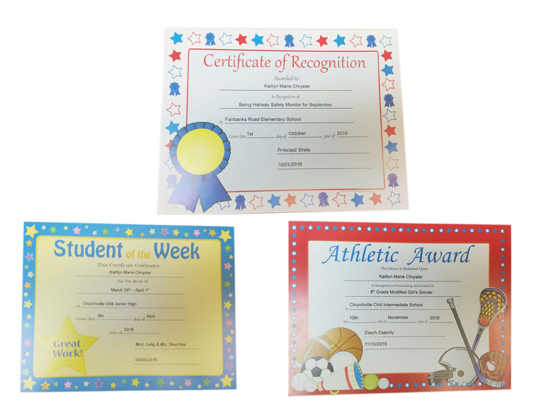 Recognition Certificates - 098497032093