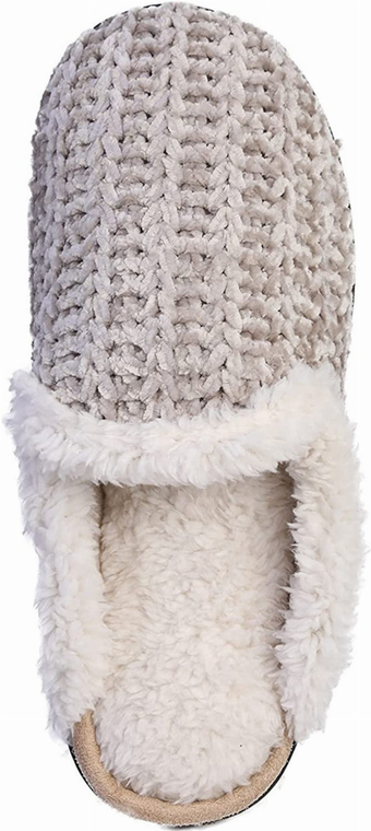 Roxoni Memory Foam Slippers for Women - Fuzzy Cozy Indoor/Outdoor Slides - Fluffy Slip On Shoes Womens House Slippers with Plush Heels and Anti-Skid Rubber Sole - 049108917624