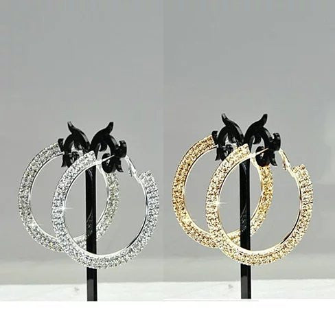 ETERNITY EVER GLOW - Double Shine Hoop Earrings Crystal - 740016267058