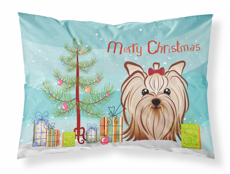 Carolines Treasures, Inc Christmas Tree and Dog Fabric Standard Pillowcase, White, Moisture Wicking Soft-touch