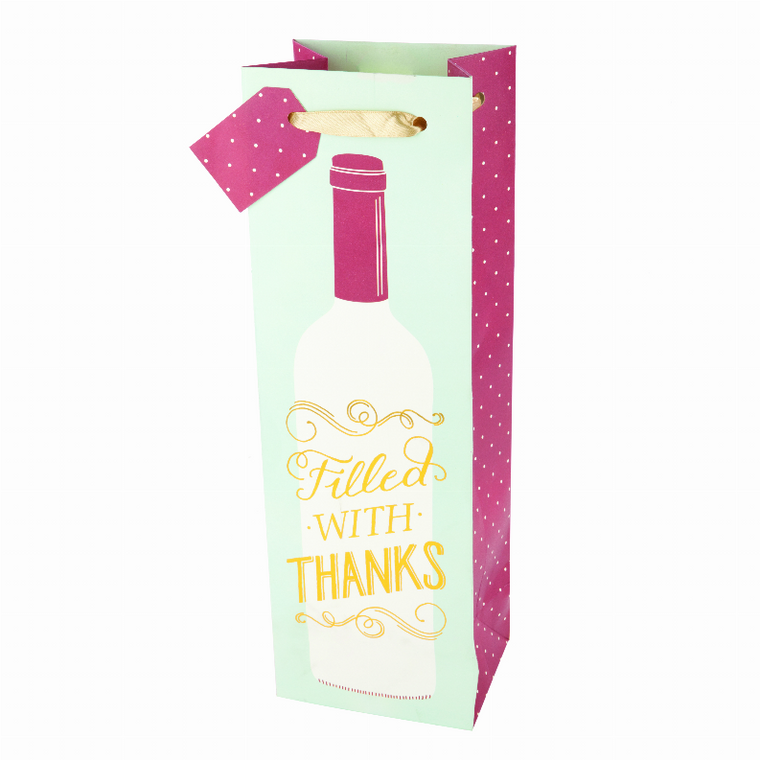 Marketplace: Filled With Thanks Wine Bag - 876718036620