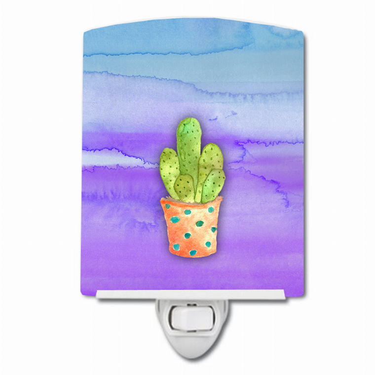 Cactus Blue and Purple Watercolor  C Styles Ceramic Night Light - 652259102020
