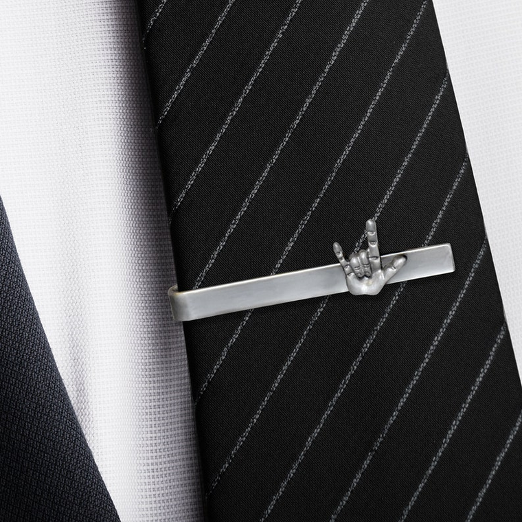 I Love You Sign Language Antiqued Tiebar - 787014226267