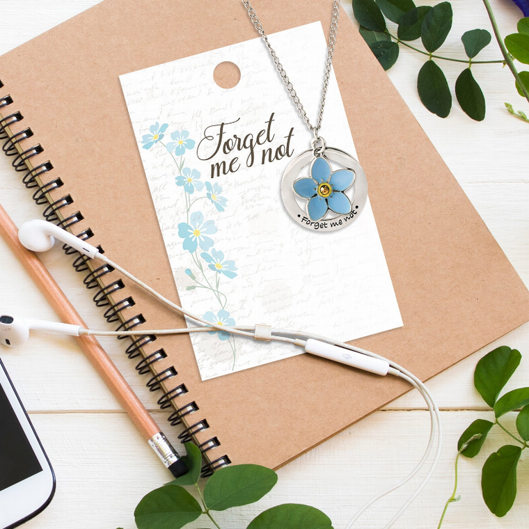 Forget Me Not Pendant Necklace - 787014108051