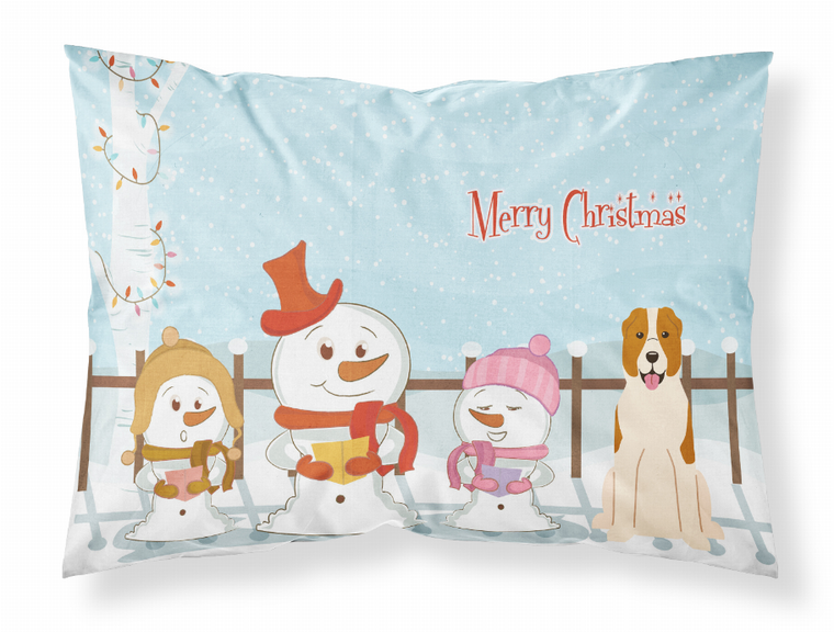 Carolines Treasures, Inc Merry Christmas Carolers Dog Fabric Standard Pillowcase, Moisture Wicking Limited Edition