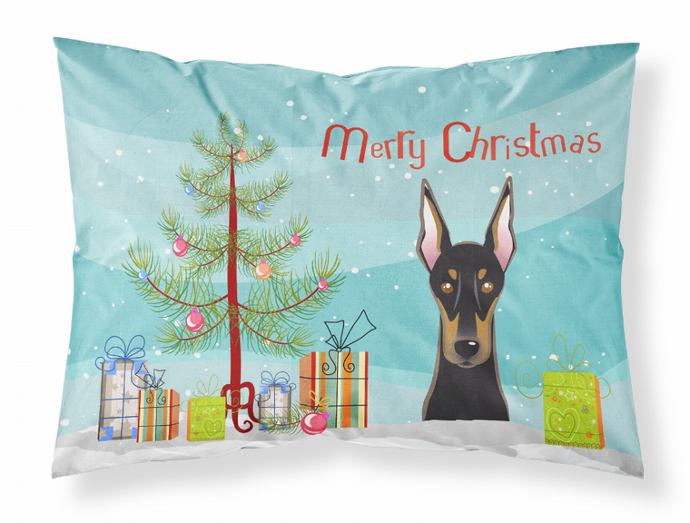 Carolines Treasures, Inc Christmas Tree and Dog Fabric Standard Pillowcase, White - Moisture Wicking Fresh