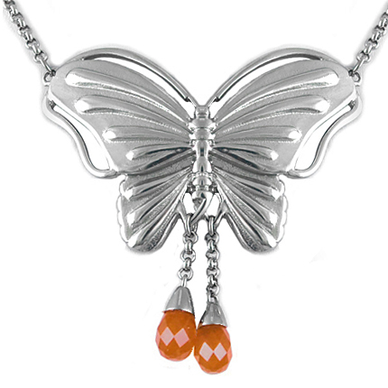 Carpe Diem - Butterfly with Agate Necklace - 734130259921