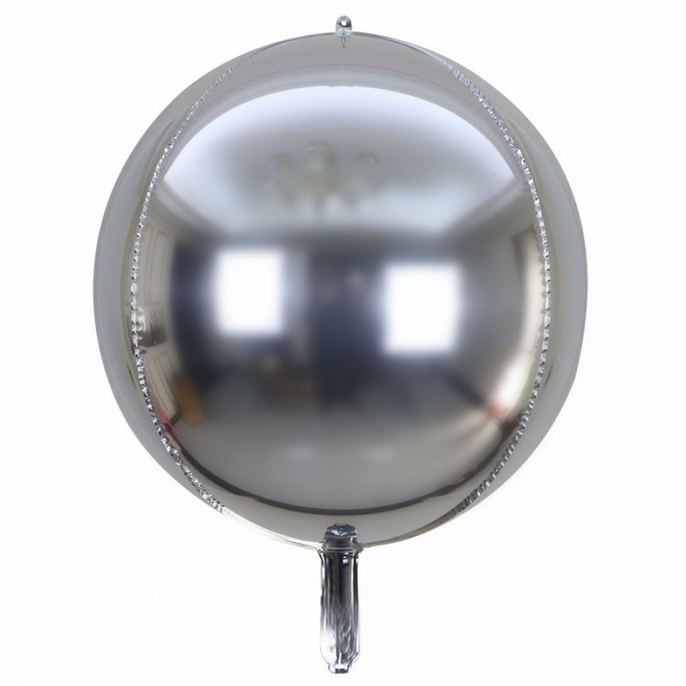 Silver Sphere Mylar Balloon - 850048023444