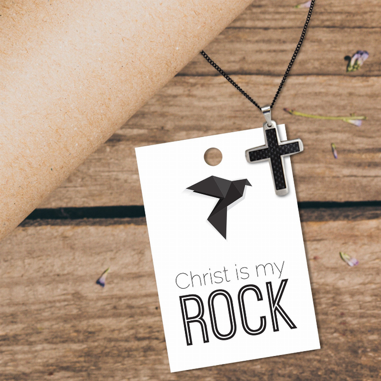 Carbon Fiber Cross Necklace - 787014225314