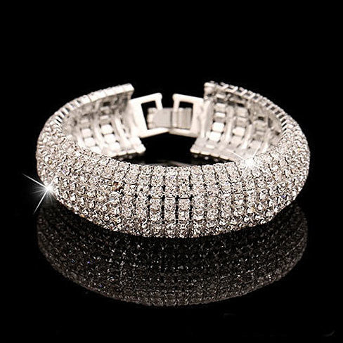 Glamour Girl Crystal Bangle Cuff Bracelet - 700000007404