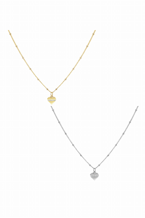 Heart Pendant With Stone Necklaces By DOBBI ( VARIETY OF COLORS AVAILABLE ) - 880171641918