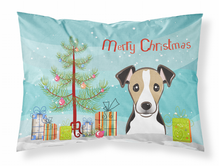Carolines Treasures, Inc Christmas Tree and Dog Fabric Standard Pillowcase, White, Moisture Wicking Lightweight