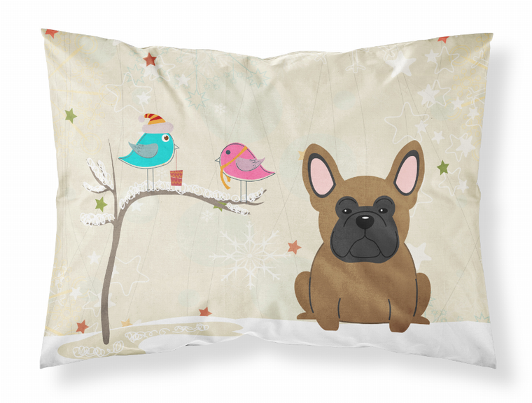 Carolines Treasures, Inc Christmas Presents between Friends Dog Fabric Standard Pillowcase, White and Artwork, Moisture Wicking Joyful Design