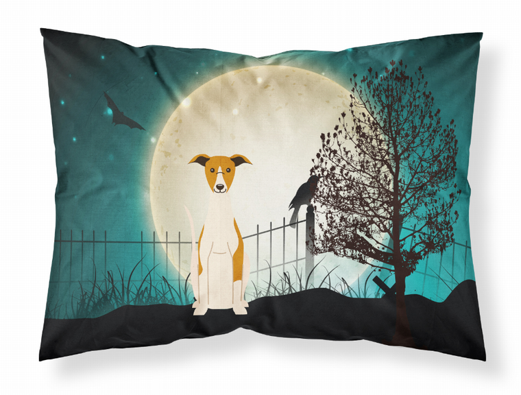 Carolines Treasures, Inc Halloween Scary With Dog Fabric Standard Pillowcase, White with Artwork, Limited Edition, Moisture Wicking