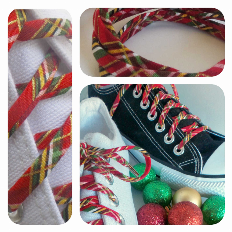 Holiday Plaid Shoelaces - 735424865620