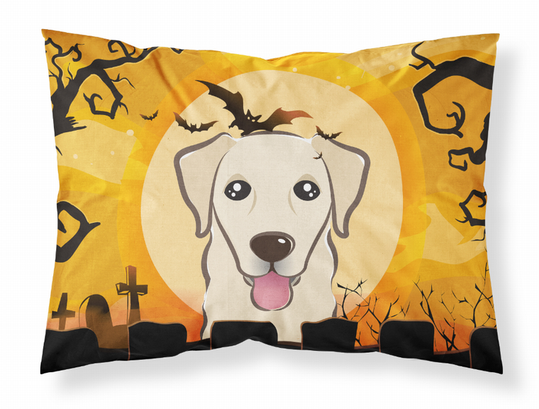 Carolines Treasures Halloween With Dog Fabric Standard Pillowcase, White and Moisture Wicking