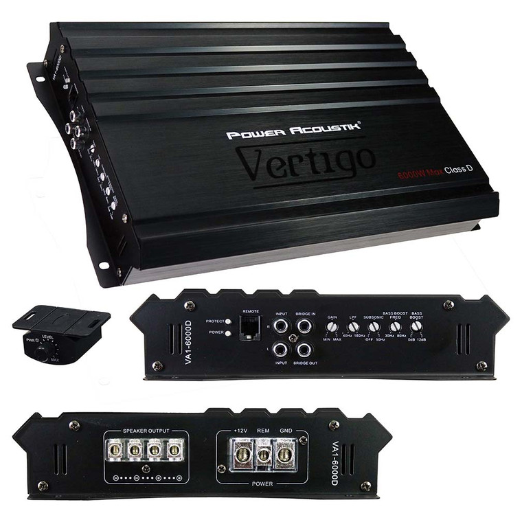 Power Acoustik Vertigo Series Monoblock Amplifier 6000w Max - 709483060807