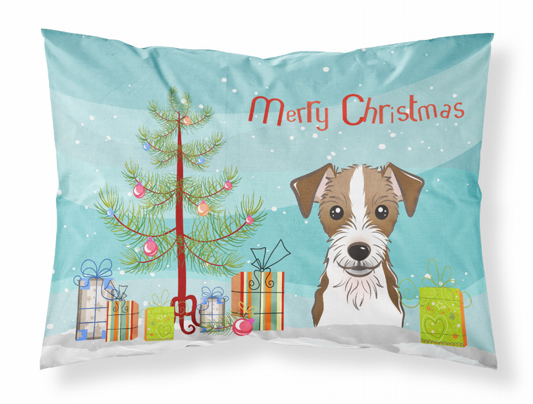 Christmas Tree and Dog Fabric Standard Pillowcase - 638508146151