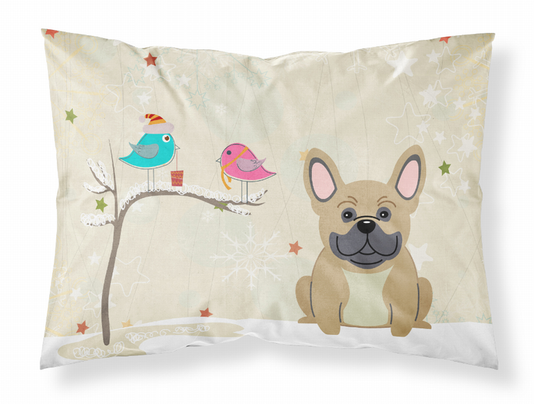 Carolines Treasures, Inc Christmas Presents between Friends Dog Fabric Standard Pillowcase, White, Standard Holiday Fun