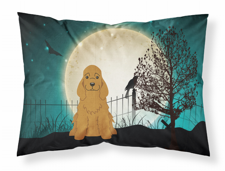Carolines Treasures, Inc Halloween Scary With Dog Fabric Standard Pillowcase, White with Artwork, Fright Edition, Moisture Wicking