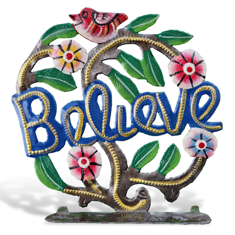 Freestanding Painted Believe Tree - 798118809607