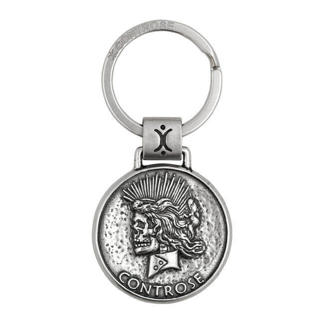 Double-Sided Skull Coin Keyring - 734130261290