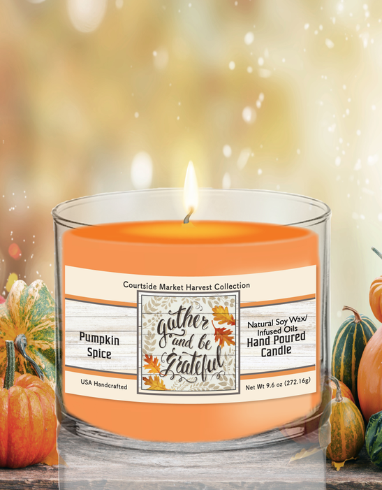 Courtside Market Harvest Delight VI on White Soy Wax Candle in Glass Jar - 840305828837